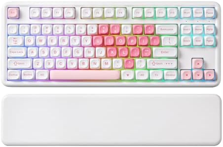 YUNZII B87 TKL Wireless Mechanical Keyboard (White Heart,Milk Switch)