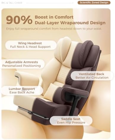 Big and Tall Office Chair, High Back Ergonomic Desk Chair