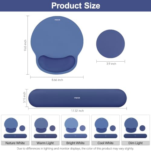 MOSISO Wrist Rest Support for Mouse Pad&Keyboard Set, Royal Blue