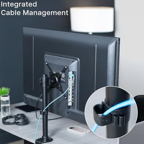 VIVO Ultra Wide Screen TV and Monitor Desk Mount, Adjustable Height and Tilt Stand for Screens up to 42 inches, Black, STAND-V101C