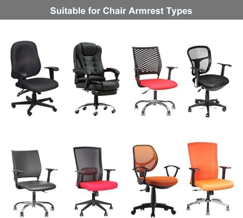 Office Chair Arm Covers, Armrest Slipcover Pads Elbows Forearms Slipcovers Stretch Dirt Resistant Armchair Chairs Washable Covering Elastic Seat Hand Protector Stretchable Band Slip