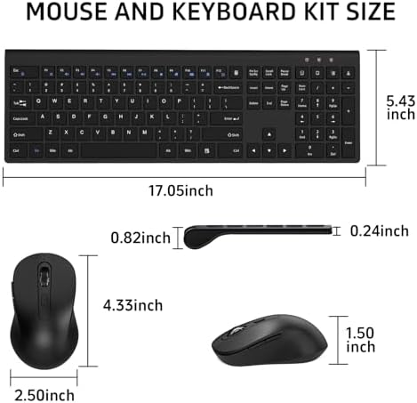 Ultra Thin Ergonomic Silent Wireless Keyboard Mouse Combo Grey