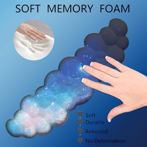 Cloud Wrist Rest Keyboard Galaxy Mouse Pad with Wrist Rest Ergonomic Space Wrist Pad Memory Foam Non-Slip Wrist Pad Support for Computer Laptop Gaming Home Office Relief Typing Pain Gradient Blue