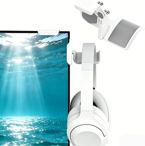 Clamp-On Headset Holder for Monitor, Adjustable Headphone Hanger
