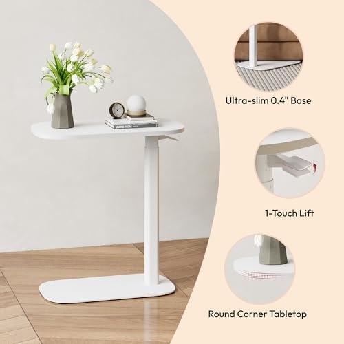 SANODESK 24''Standing Desk Pneumatic Height Adjustable Mobile Overbed Table