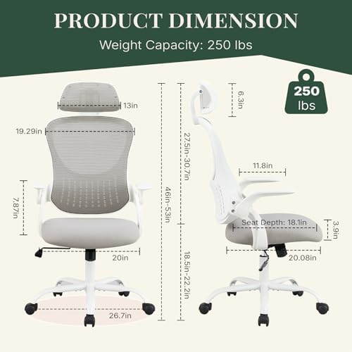 Computer Chair, Mesh Office Desk Chair with Lumbar Support