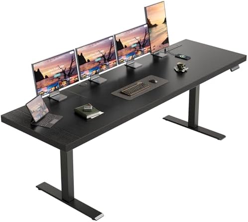 OffiGo 79 Inch Executive Electric Standing Desk Height Adjustable, Black