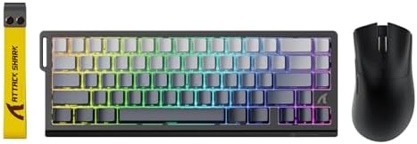 ATTACK SHARK X68HE 60% Wired RT 8K Keyboard and Wireless R1 Mouse-Moonlight