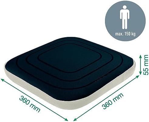 Leitz Ergo Active Wobble Cushion, Ergonomic Seat Cushion, Square Seat Pad for Improved Ergonomics, Seat Cushion for Office Chair with Velvet Grey Cover, 65400089