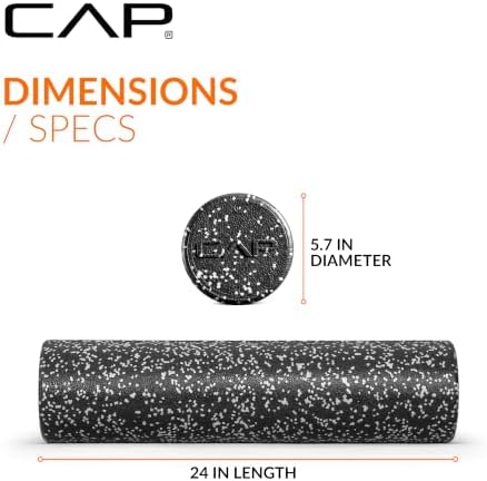 CAP 24-Inch Firm High-Density Foam Roller, Exercise & Recovery Massage, Speckled