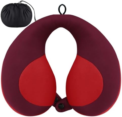 INFANZIA Kids Travel Neck Pillow, Chin Support for Car Seat & Plane, Red