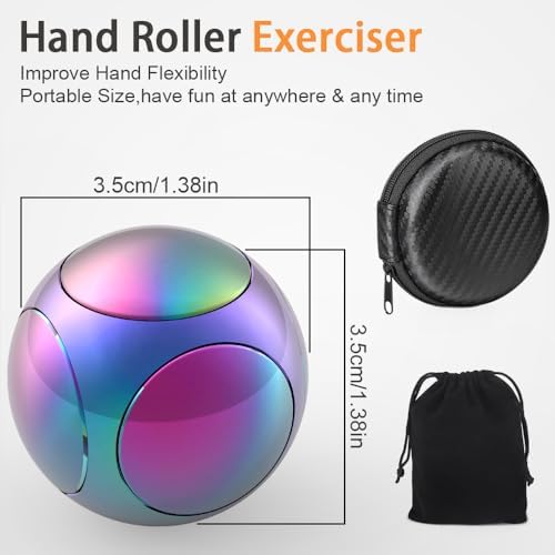 Dilabnba Fidget Spinners Stress Ball Kinetic Desk Toy for Kids Adults, Metal Handheld Gadget Finger Hand Spin Fingertip Gyro Goody Bag Fillers Gift, Rainbow