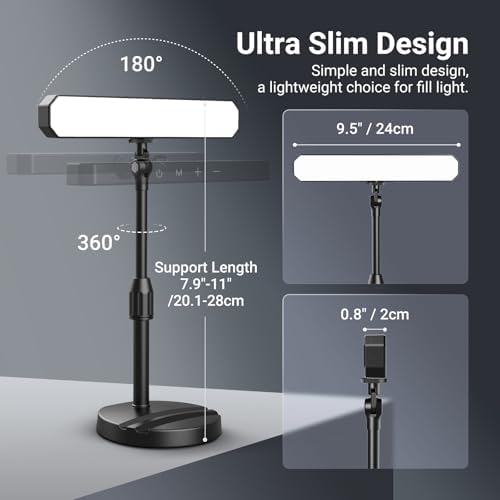NEEWER Basics Desktop LED Light Kit with 11" Stand/Monitor Clamp, 2 Pack(12W) CRI95 Bi Color Video Conference Zoom Lighting for Laptop Computer Webcam, Compatible with iPhone Video Recording, L10