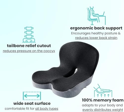 Orthopedic Seat Cushion with Back Support for Car Office Chair