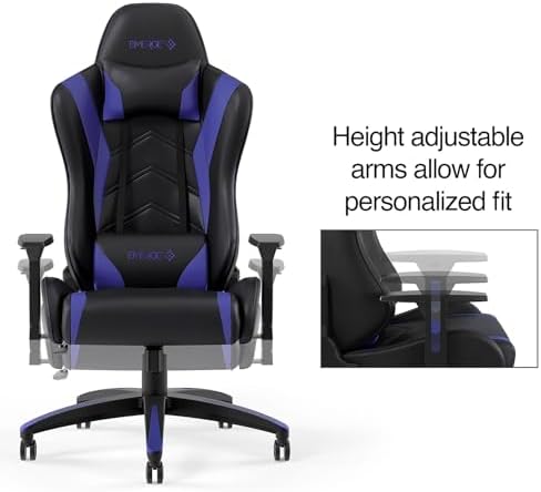 STAPLES Emerge Vartan Gaming Chair, Adjustable Height, Swivel, Blue