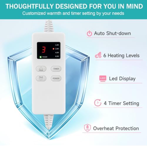 Cyan Heating Pad for Gifts Soothing Heat Therapy for Women & Men, Perfect Christmas, Mothers Day, Birthday Gifts fo r Her, Dad Gifts & White Elephant Gift, Cozy Stocking Stuffer for Men