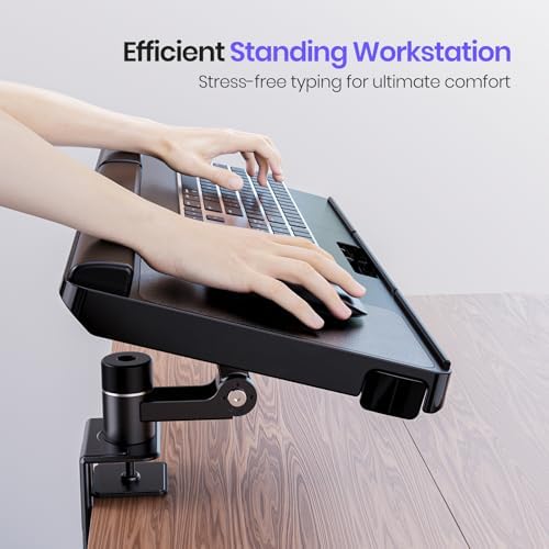 Klearlook Upgraded Adjustable Keyboard Tray for Above Desk & Under Desk Use