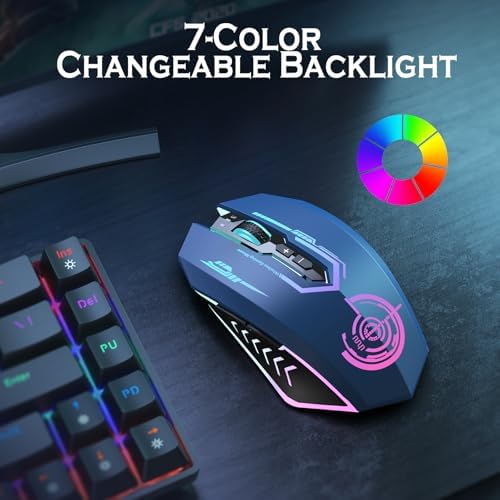 UHURU Wireless Gaming Mouse, Rechargeable 10000 DPI LED PC Mouse
