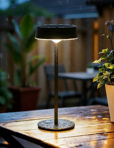 Solar Table Lamp Rechargeable, Waterproof Shower Lamp