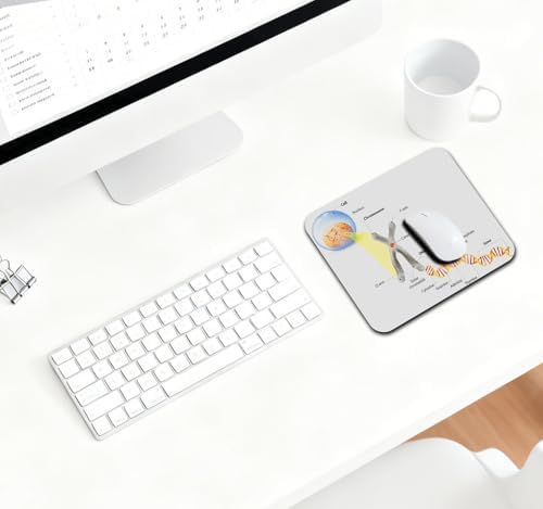 9.5x7.9 Inch Office/Gaming Mouse Pad, Cell Chromosome DNA Gene Genome Study Double Helix Evolution Science Research Design, Cute Anti-Slip Mat for Desk Decor