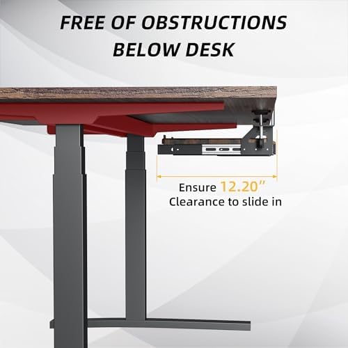 ETHU Small Keyboard Tray Under Desk with Metal Rail, 19.7x11.8", Walnut