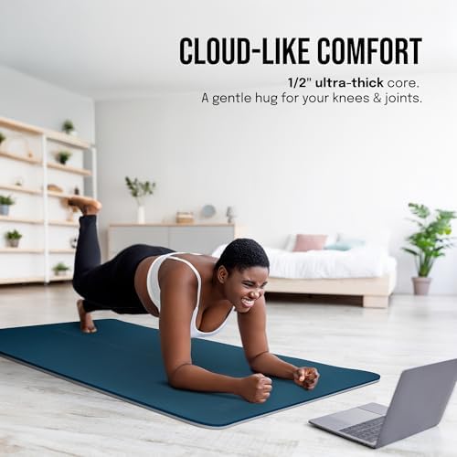Gogokiwi Extra Wide Yoga Mat for Men Women (72"L x 36"W) Non Slip Fitness & Exercise Mat with Alignment Marks for Yoga, Pilates, Floor Workouts