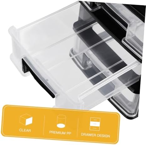 SEWACC 3 Layer Plastic Drawers, Desktop Organizer with Transparent Drawers