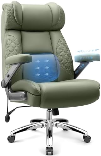 Big and Tall Office Chair, Desk Computer Chair for Heavy People, Oversized Executive Gaming Chair, Extra Wide 500LBS Ergonomic Comfy Office Chair with Adjustable Lumbar Support & 5D Flip Arms