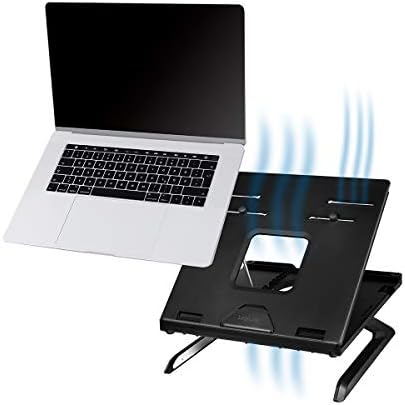 LogiLink AA0133 Notebook Stand with Smartphone Holders, Suitable for 10-15.6 Inch Laptops and Tablets, Black