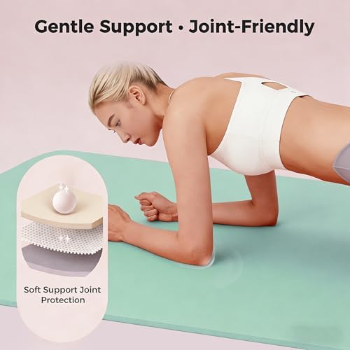 Keep 72" x 24" TPE Yoga Mat Non Slip, 1/4 Inch (6mm) Exercise Mat for Home Workout, Gym, Yoga, Pilates & Stretching with Carrying Strap, Oat White