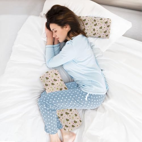 Yoga Meditation Bolster Pillow Neck Roll Pillow Small Round Pillows Decorative Throw Pillows Cervical Roll Cylinder Pillow Neck Support Side Sleeper Cute Avocado Heart
