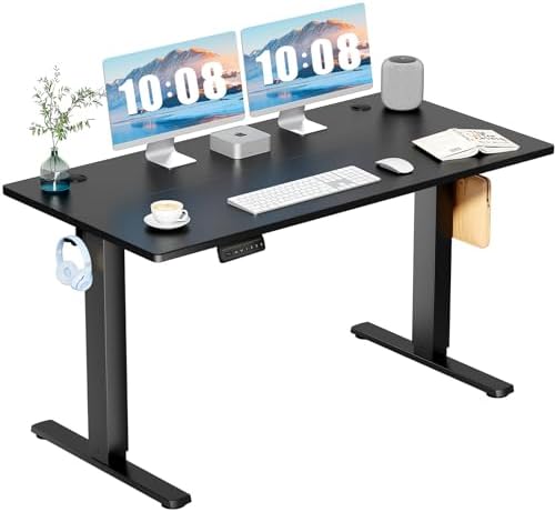 DUMOS 55 Inch Electric Standing Desk, Memory Adjustable Home Office Desk