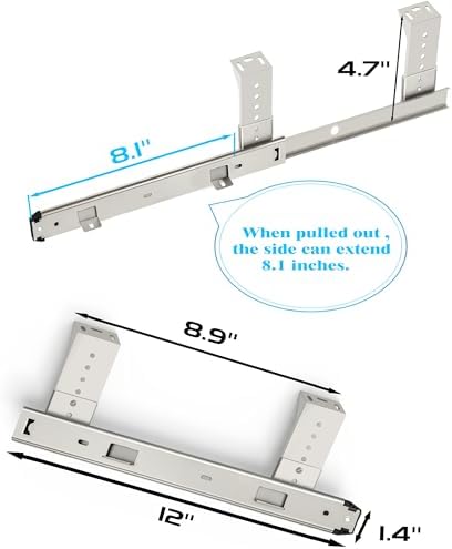 FRMSAET Heavy Duty Under Mount 12/14/16/18inch Drawer Slides-12 inch Silver