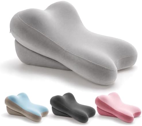 24” Back Pillow with Adjustable Headrest, 2-in-1 Ergonomic Dual-Layer Wedge Backrest for Sitting/Reclining, Lumbar & Neck Support, Bed, Sofa & Floor, Reading, TV, Lounging & Gaming