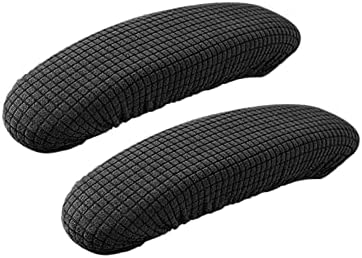 Kakalote Stretchable Office Chair Armrest Covers, 1Pairs Removable Arm Rest Slipcovers Elastic Arm Covers Protectors for Office, Desk, Gaming Chairs(Black-No Padding)