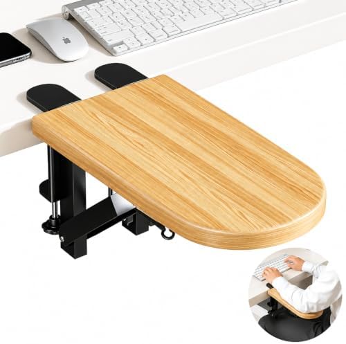 Ergonomic Arm Rest Tray – Desktop Extension Board with Detachable Wrist Pad, Foldable Elbow Support for Laptop & Keyboard, Home Office,Office Desk Accessories,Wireless Keyboard and Mouse,Desk