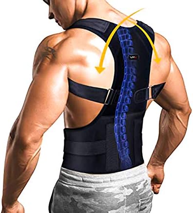 Magnetic Posture Corrector, Men and Women, Fully Adjustable Padded Back Supporter, All Day Pain Relief, Lumbar, Neck, Spine, Shoulders, Scoliosis Support