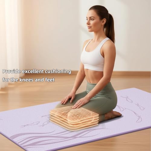 Extra Wide Yoga Mat 76"x40"x10mm TPE Non-Slip Fitness Exercise Mat