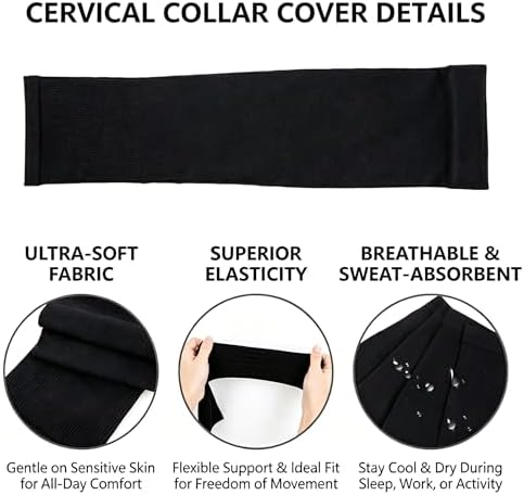 4 Pcs Breathable Neck Brace Covers, Cervical Support Sleeves, Unisex