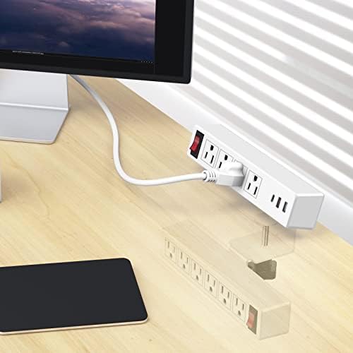 VILONG Desk Clamp Dual Layer Power Strip, 20W USB-C, 700J Surge Protector