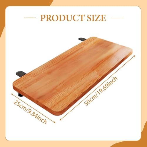 Desk Extension Board Clamp-on Keyboard Tray Portable Ergonomic Arm Rest Expansion Platform for Home Office- Brown