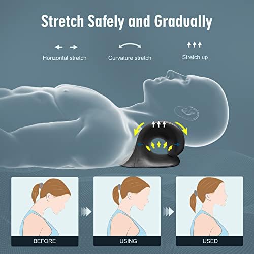 ComfortLife Neck Stretcher for Pain Relief, Neck and Shoulder Relaxer Cervical Traction Device Pillow for Muscle Relax and TMJ Pain Relief(Black)