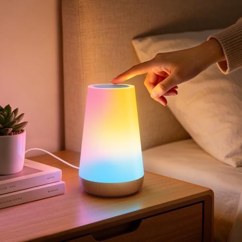 Auxmir Smart Night Light, App/Voice Control Table Lamp with Timer(Corded)
