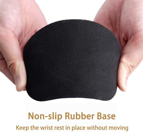 MXCOIRTP Wrist Rest for Mouse, Ergonomic Memory Foam Wrist Cushion Support Pad, Mouse Wrist Pad with Non-Slip Base for Typing Pain Relief, Office, Home, Gaming, Computer, Black, 2PCS