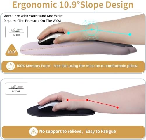 L-SPOUTTO Ergonomic Mouse Pad with Wrist Rest,Cute Mouse Pad Wrist Support