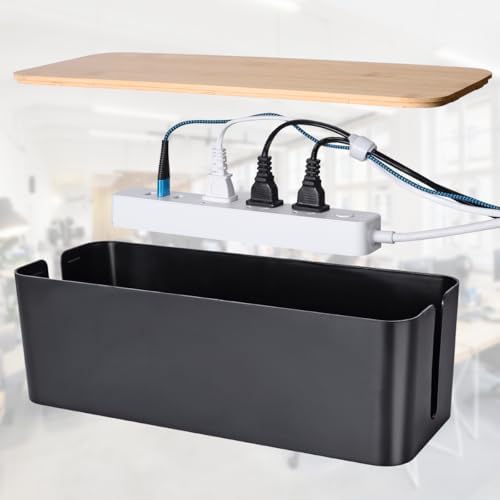 Naeety 2Pack Cable Management Box,Wooden Style Cord Organizer Cord Hide Box