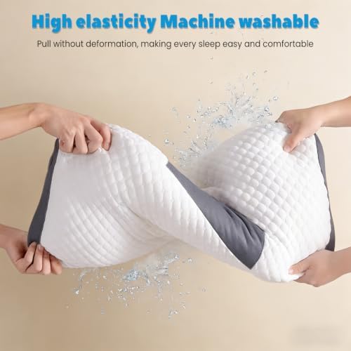Cervical Neck Pillow 3D Ultra-Soft Neck Support Pillows Queen Size Set of 2