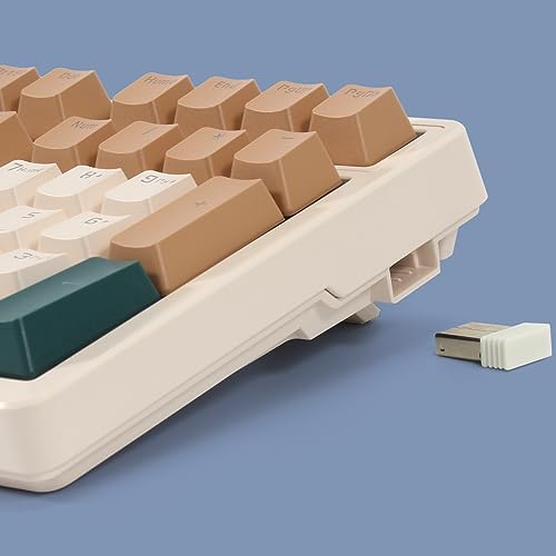Merdia Wireless Mechanical Keyboard, Triple Mode 2.4G/USB-C/BT Gaming Keyboards 100 Keys RGB Backlit, Brown Switch Rechargeable | Brown Combo