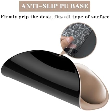Mouse Pad with Wrist Rest,Ergonomic Mouse Pad with Comfortable Gel Wrist Rest Support and Non-Slip PU Base for Easy Typing Pain Relief, Durable and Washable (Khaki‌ Apricot)