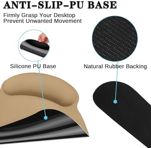 Britimes Ergonomic Mouse Pad Set with Wrist Rest, Brown
